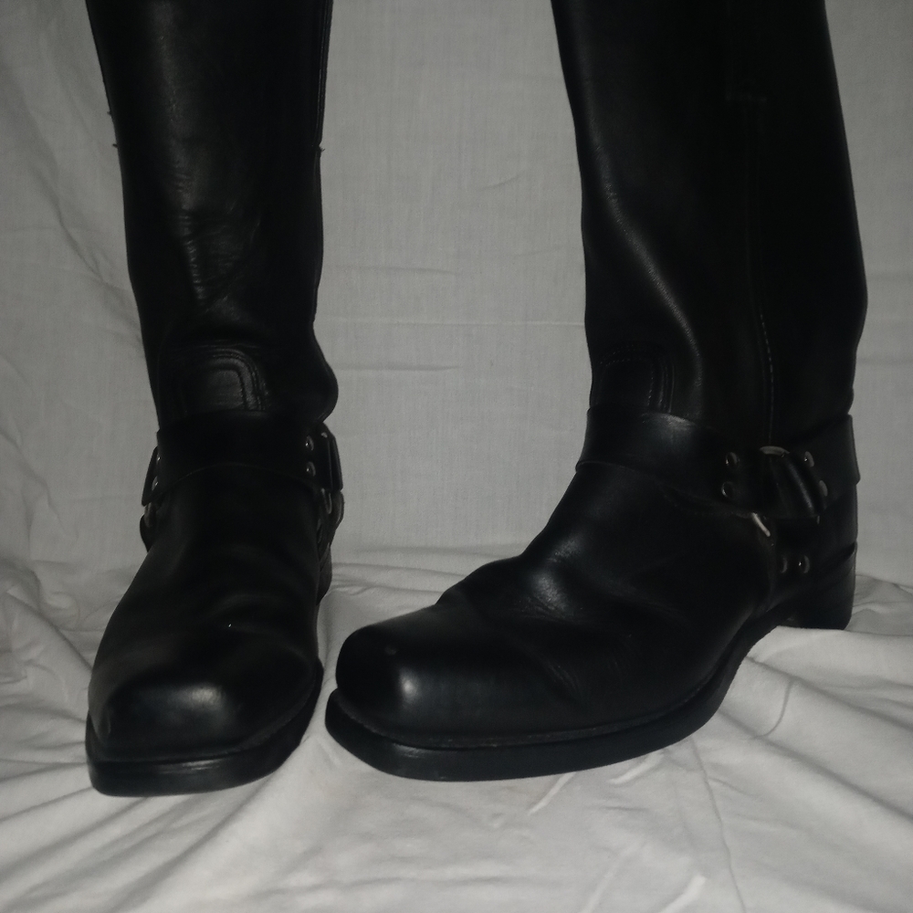 Frye Mens Harness 12R Boots in blk